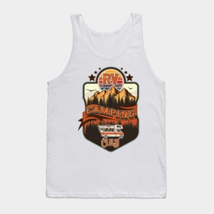 RV Camping Club vintage funny , retro landscape RV camping Tank Top